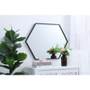 Elegant Decor Metal Frame Hexagon Mirror 24 Inch In Black MR4424BK